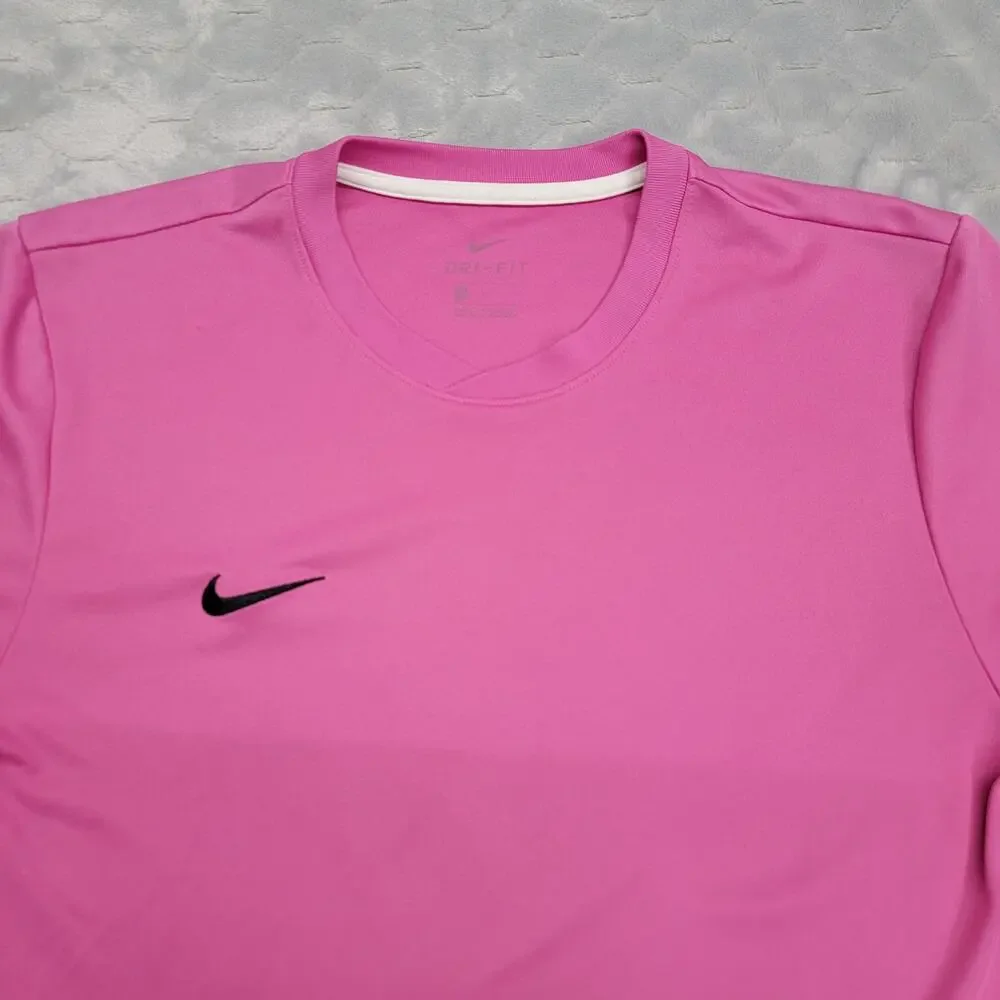Nike Dri-Fit Mens Medium Pink Short Sleeve Soccer Training Jersey Tee Shirt 5